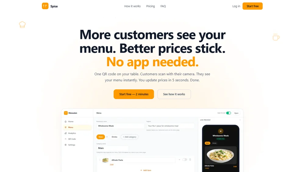 SpiceMenu project screenshot